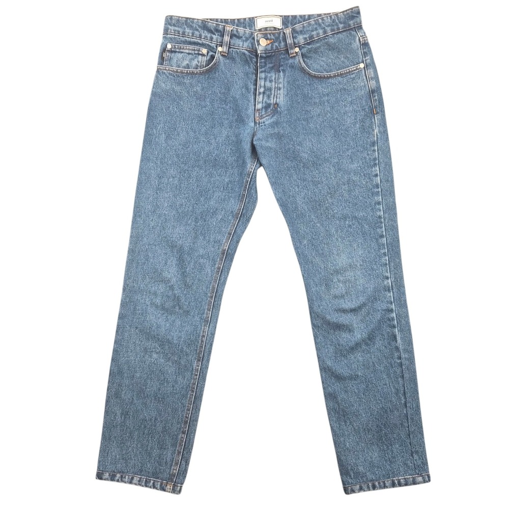 Ami‎ Alexandre Mattiussi Blue Straight Leg Button Fly Jeans Size 32 E19D001.601